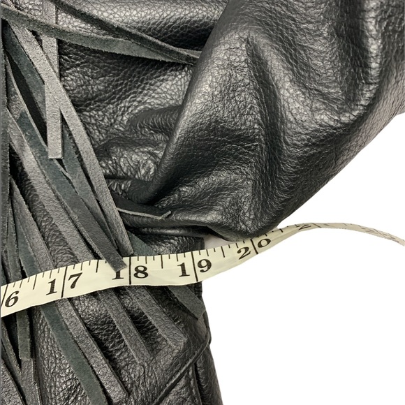 Himalaya Moto Bike Fringe Western Leather Jacket SZ 8 - Picture 7 of 11